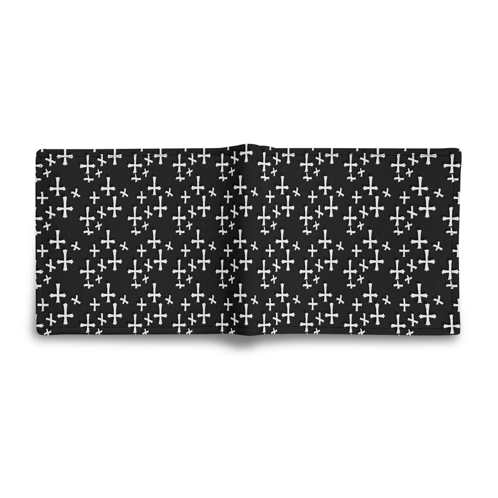 Little Crosses Leather Folded Men's Wallet - DeRose Seasonal