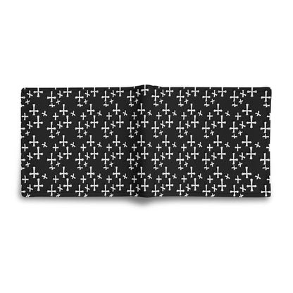 Little Crosses Leather Folded Men's Wallet - DeRose Seasonal