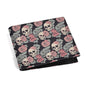 Skull and Pink Rose Leather Folded Men's Wallet - DeRose Seasonal