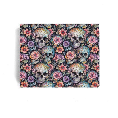 Pastel Floral and Skulls Leather Folded Men's Wallet - DeRose Seasonal