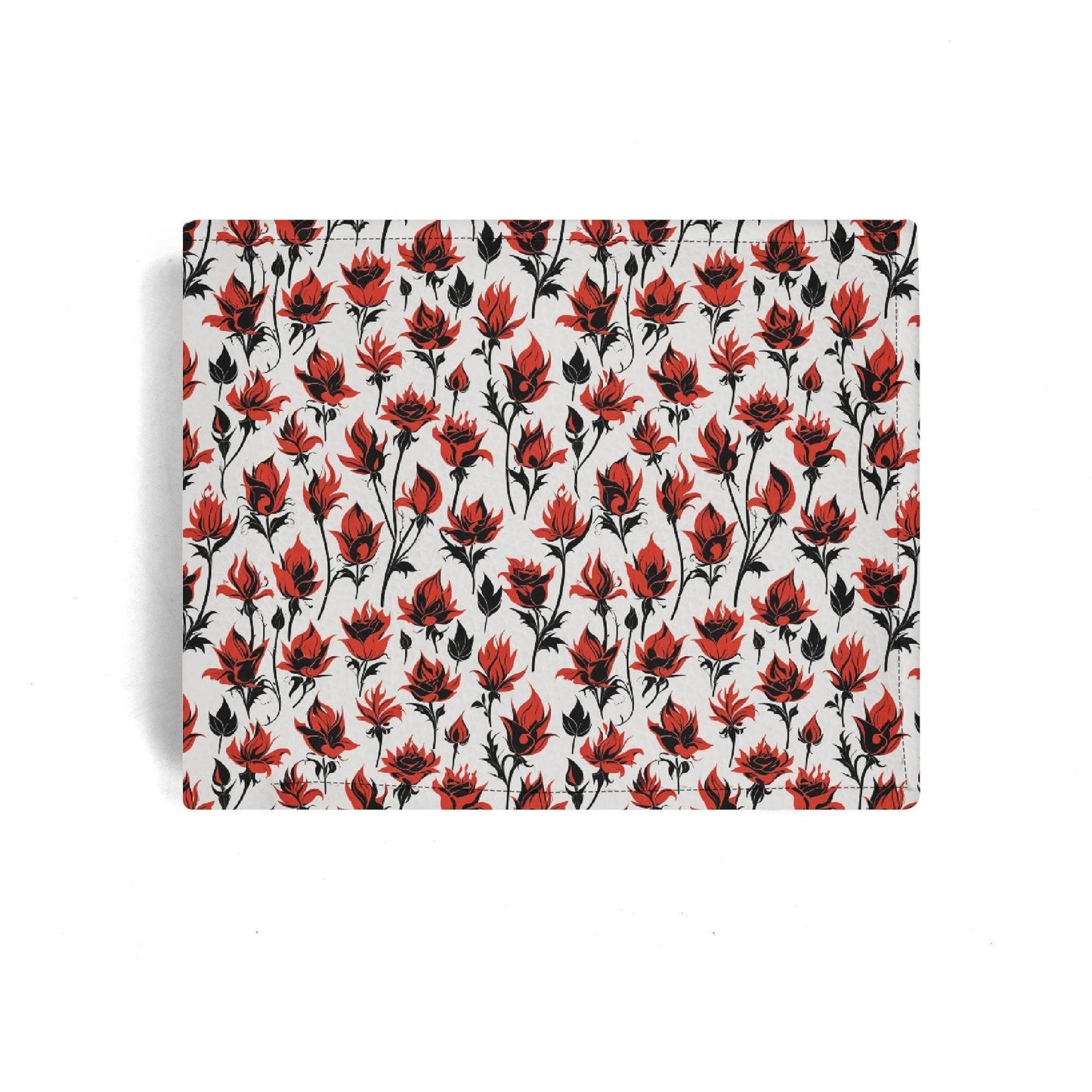 Floral Fire Leather Folded Men's Wallet - DeRose Seasonal