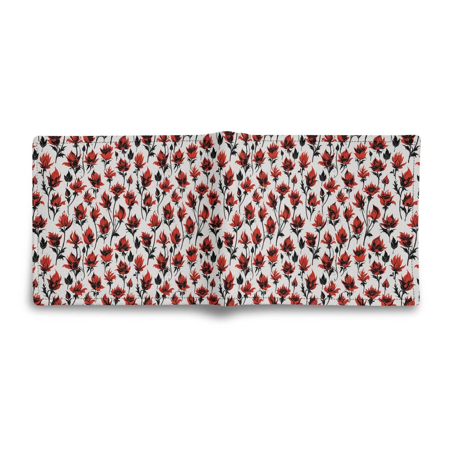 Floral Fire Leather Folded Men's Wallet - DeRose Seasonal