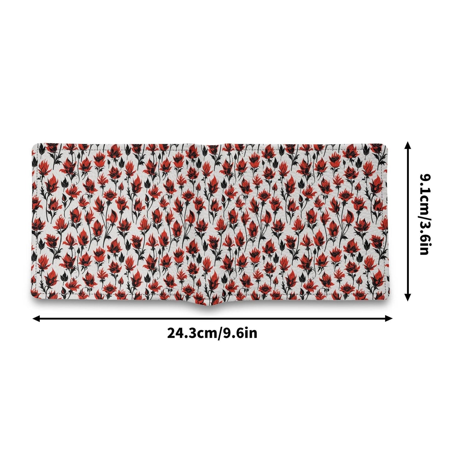 Floral Fire Leather Folded Men's Wallet - DeRose Seasonal