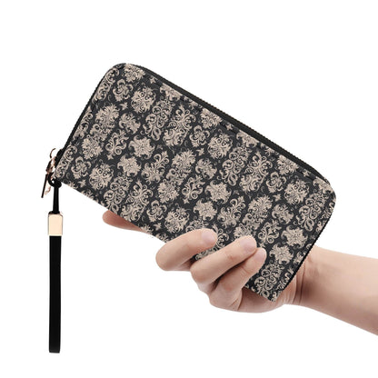 Gothic Emblem Women's Leather Zipper Wristlet Wallet - DeRose Seasonal
