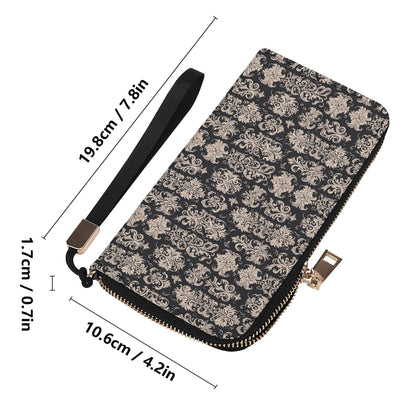 Gothic Emblem Women's Leather Zipper Wristlet Wallet - DeRose Seasonal