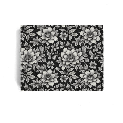 Black and White Bloom Leather Folded Men's Wallet - DeRose Seasonal