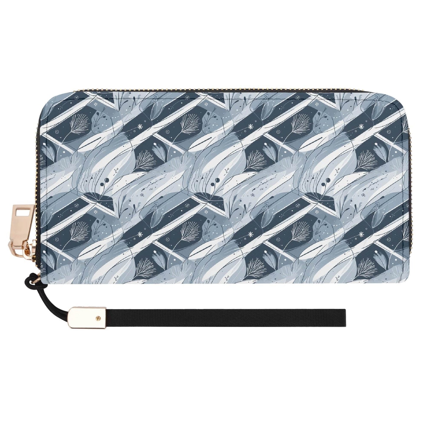 Blue Wind Women's Leather Zipper Wristlet Wallet - DeRose Seasonal