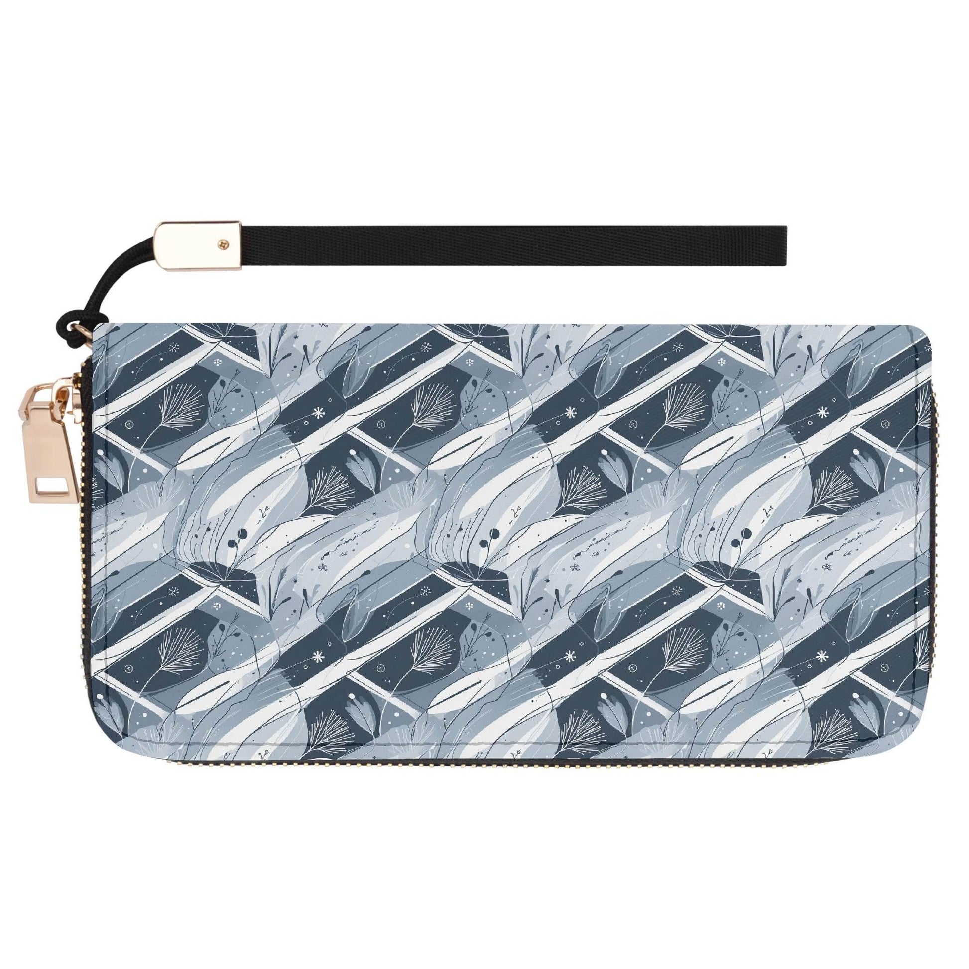 Blue Wind Women's Leather Zipper Wristlet Wallet - DeRose Seasonal