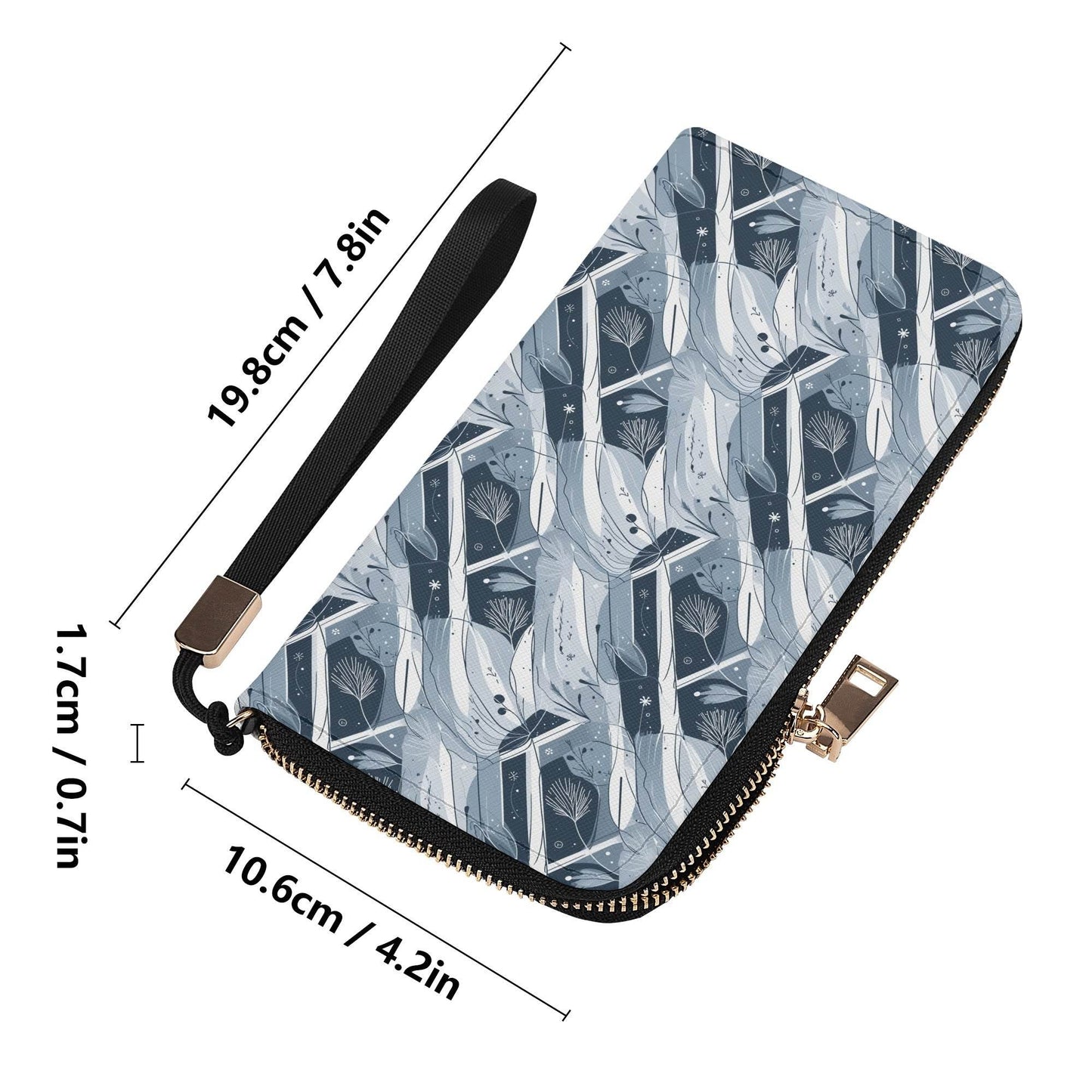 Blue Wind Women's Leather Zipper Wristlet Wallet - DeRose Seasonal