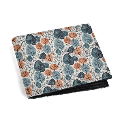 Freezing Leaves Men's Leather Folded Wallet - DeRose Seasonal