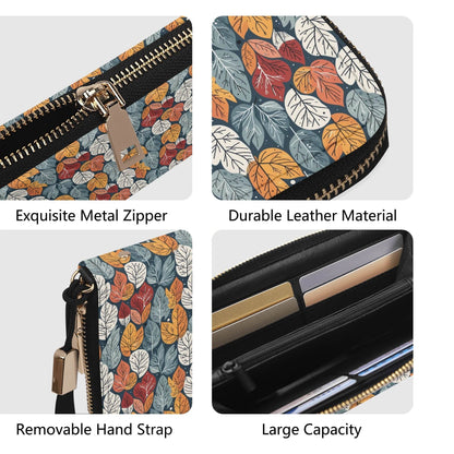 Fall Into Winter Women's Leather Zipper Wristlet Wallet - DeRose Seasonal