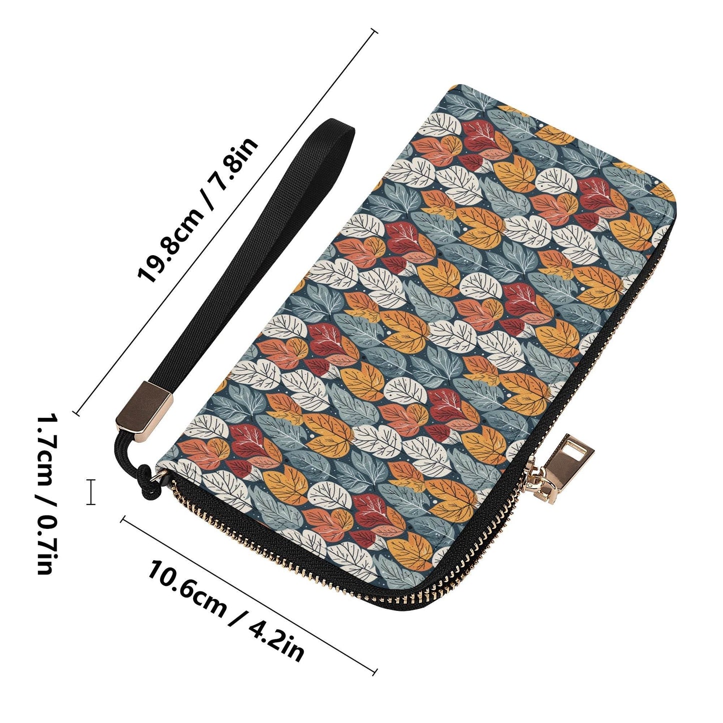 Fall Into Winter Women's Leather Zipper Wristlet Wallet - DeRose Seasonal