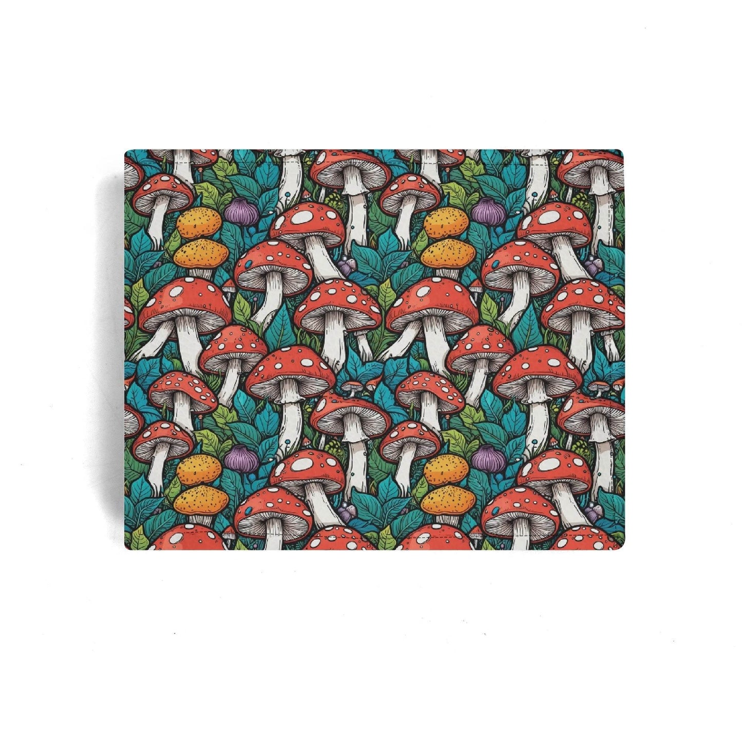 Colored Mushroom Men's Leather Folded Wallet - DeRose Seasonal