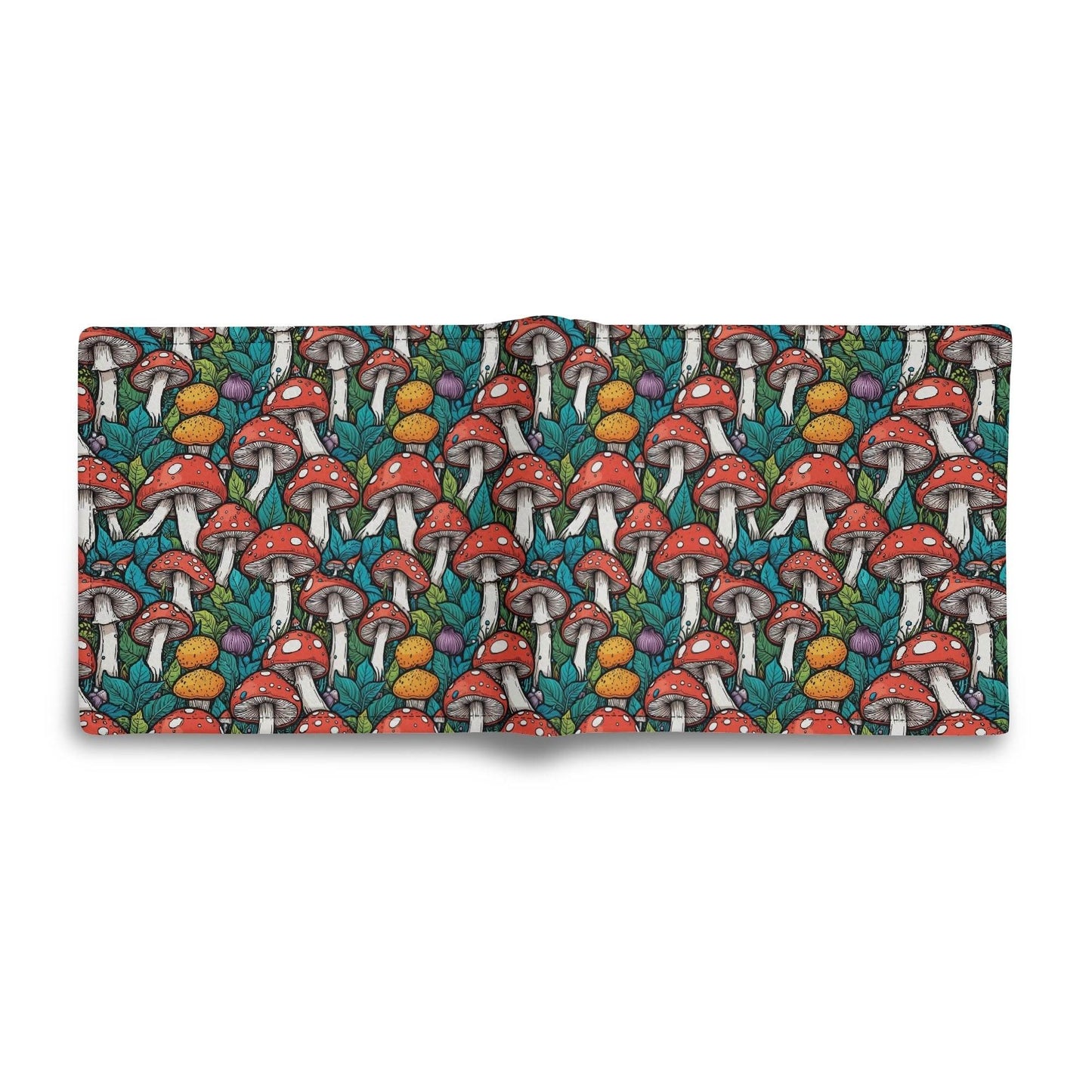Colored Mushroom Men's Leather Folded Wallet - DeRose Seasonal
