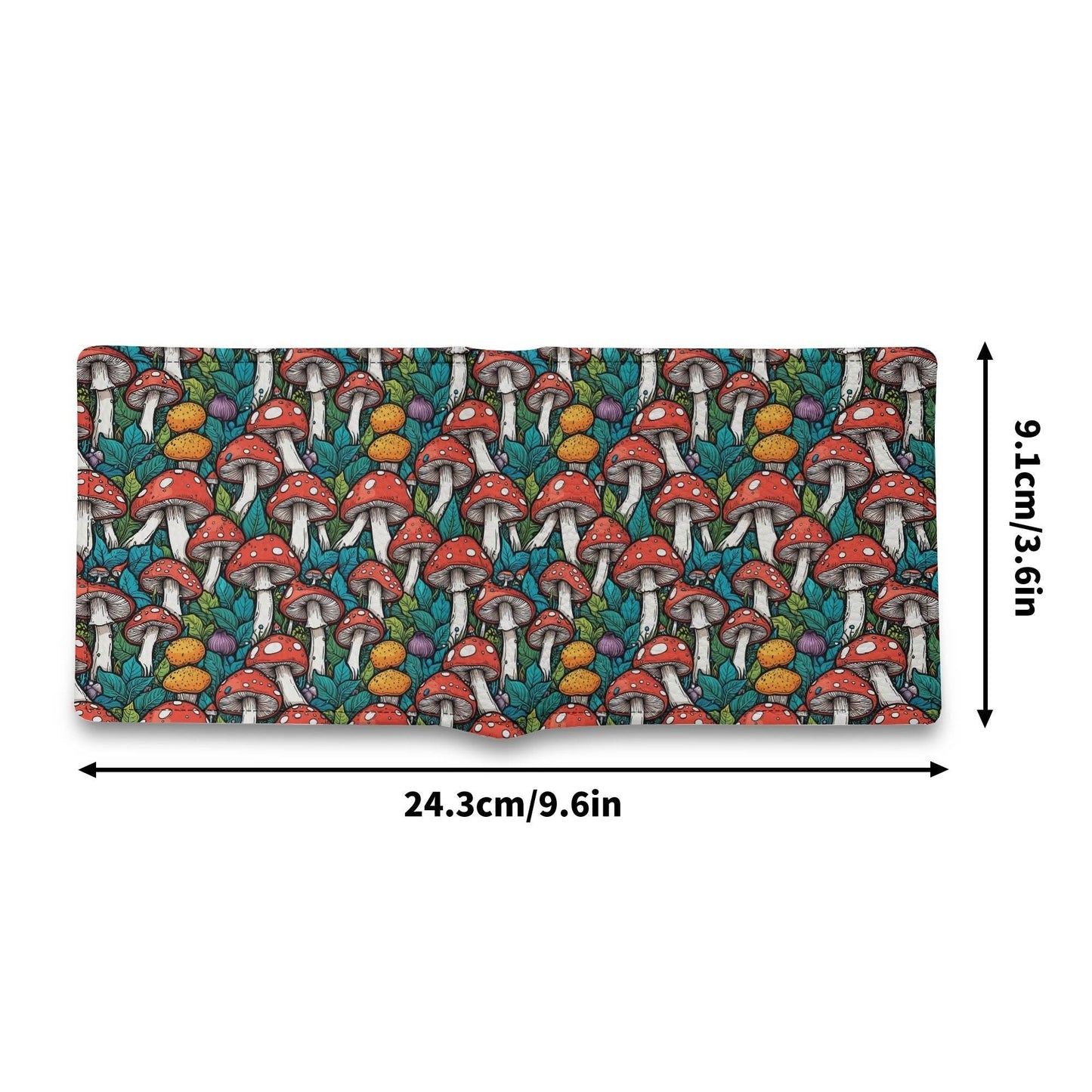 Colored Mushroom Men's Leather Folded Wallet - DeRose Seasonal