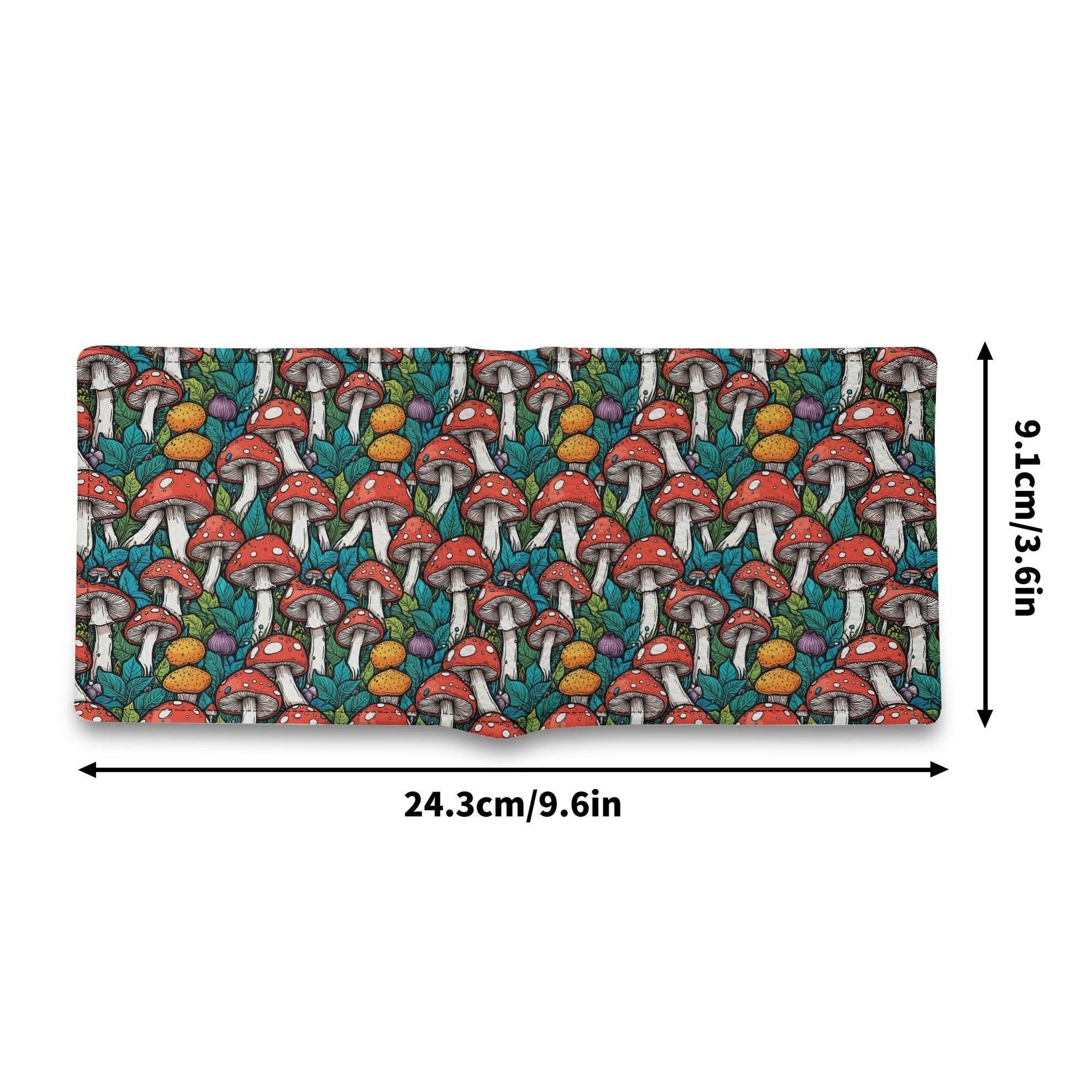 Colored Mushroom Men's Leather Folded Wallet - DeRose Seasonal