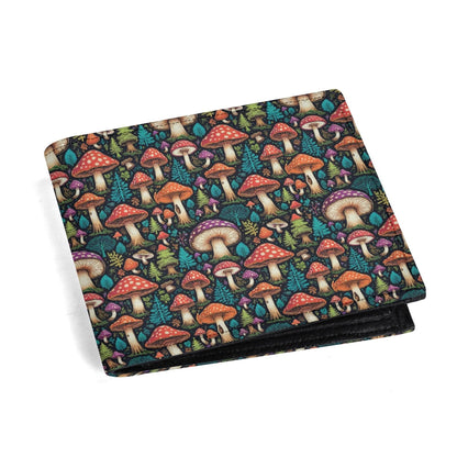 Forest Mushroom Men's Leather Folded Wallet - DeRose Seasonal