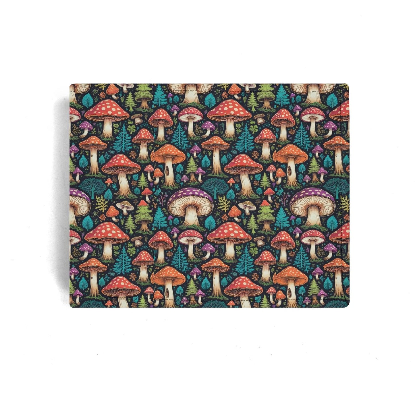 Forest Mushroom Men's Leather Folded Wallet - DeRose Seasonal