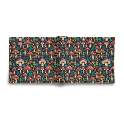 Forest Mushroom Men's Leather Folded Wallet - DeRose Seasonal