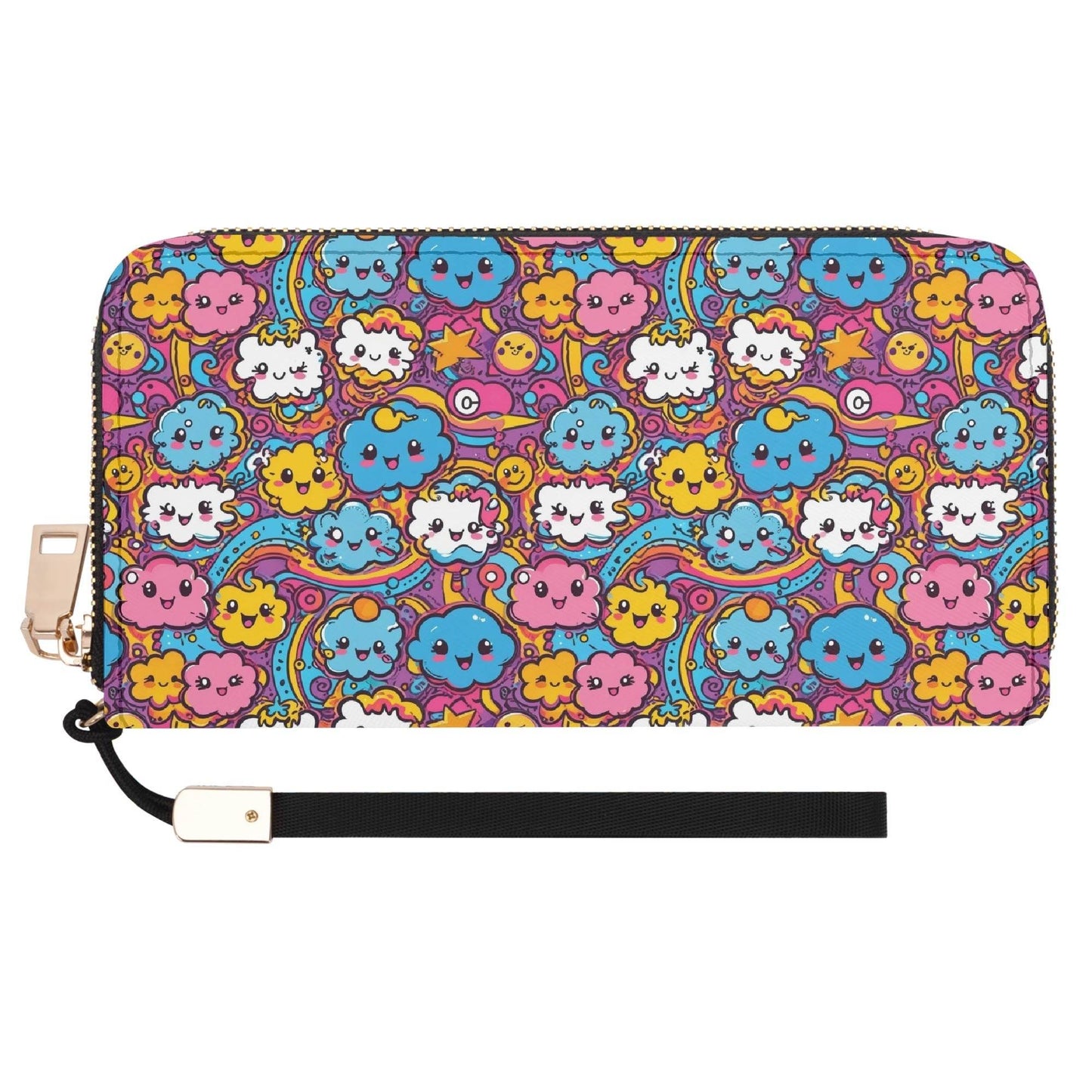 Cute Clouds Women's Leather Zipper Wristlet Wallet - DeRose Seasonal