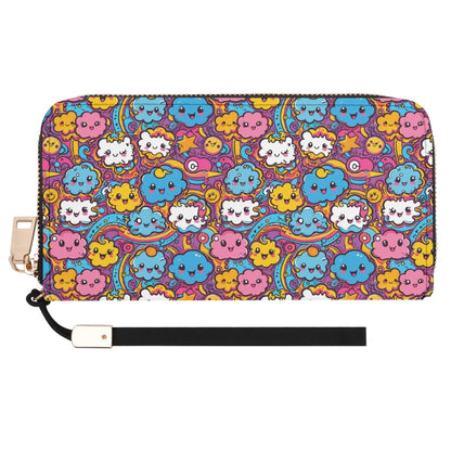 Cute Clouds Women's Leather Zipper Wristlet Wallet - DeRose Seasonal