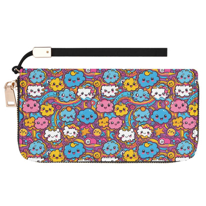 Cute Clouds Women's Leather Zipper Wristlet Wallet - DeRose Seasonal