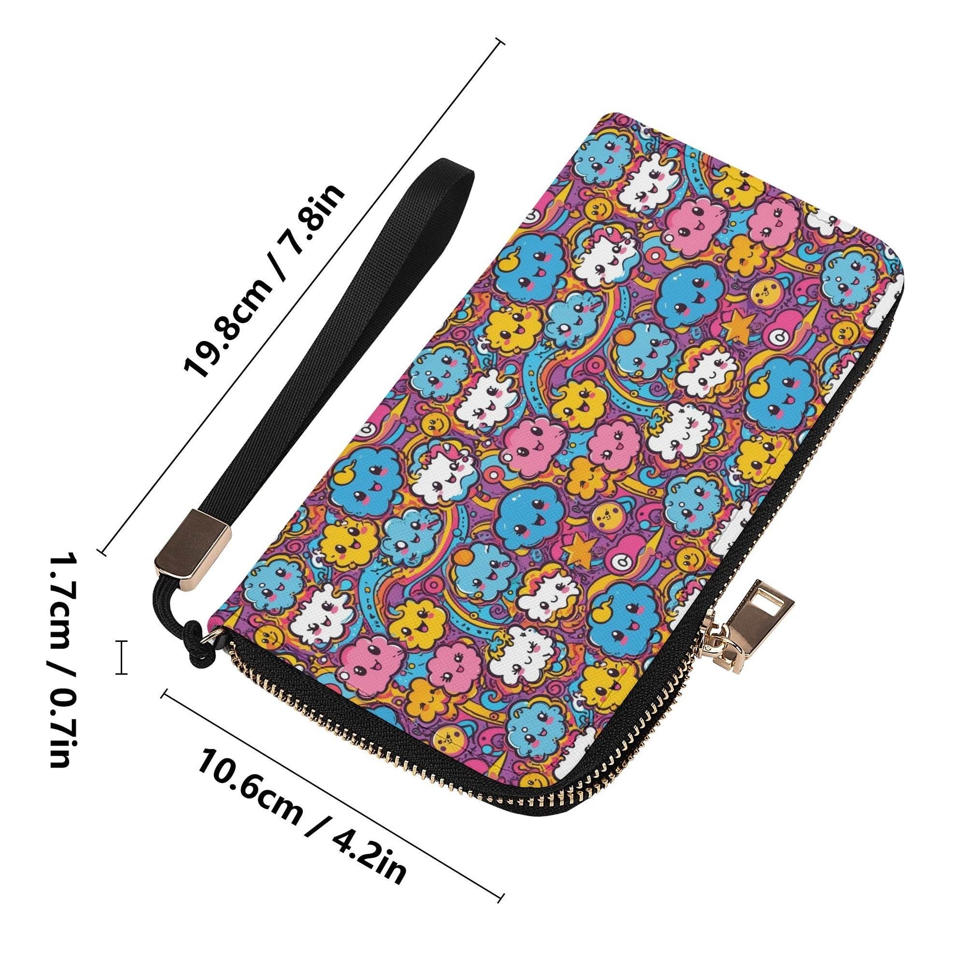 Cute Clouds Women's Leather Zipper Wristlet Wallet - DeRose Seasonal