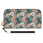 Pastel Floral Women's Leather Zipper Wristlet Wallet - DeRose Seasonal