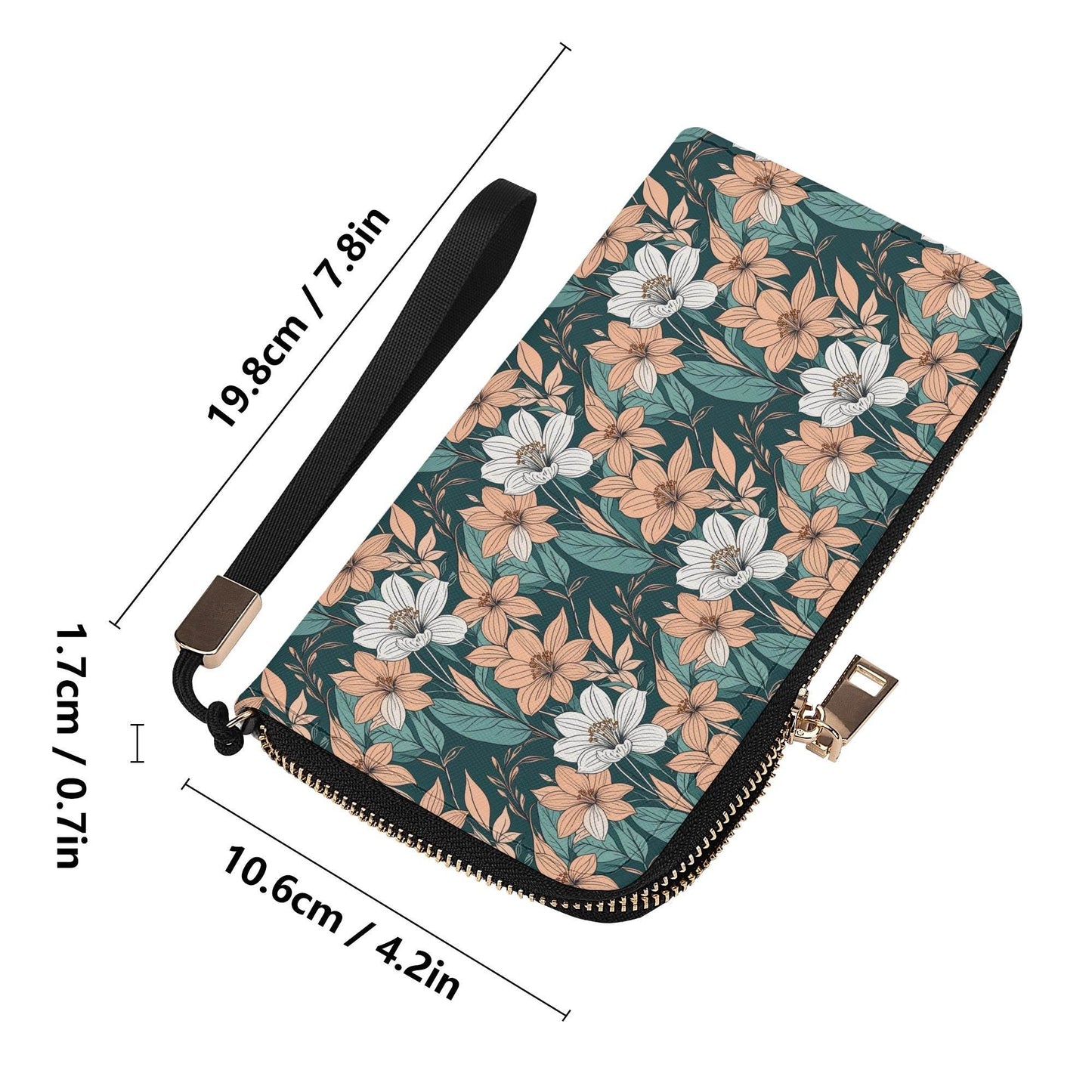 Pastel Floral Women's Leather Zipper Wristlet Wallet - DeRose Seasonal