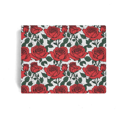 Red Leafy Roses Men's Leather Folded Wallet - DeRose Seasonal