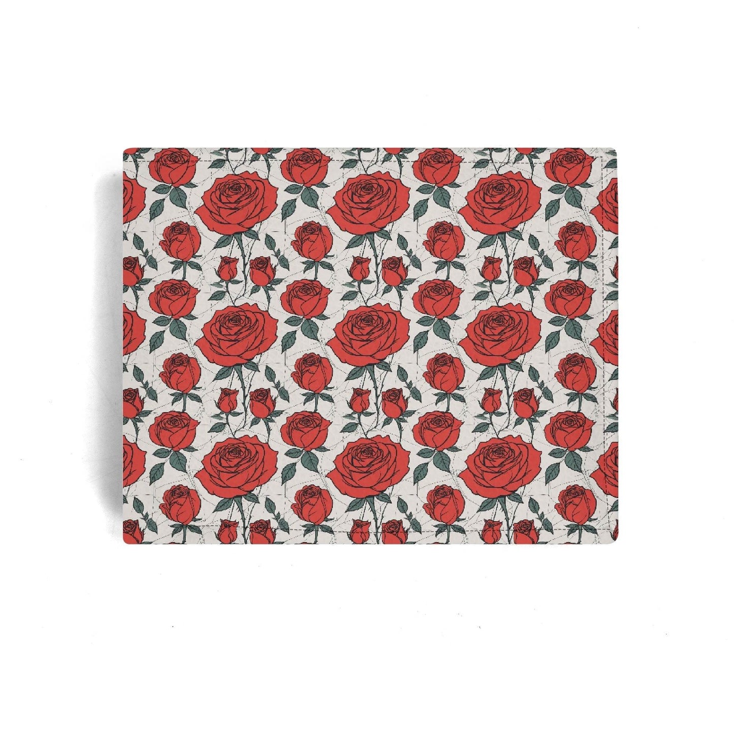 Red Roses Men's Leather Folded Wallet - DeRose Seasonal