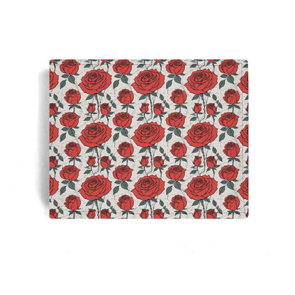 Red Roses Men's Leather Folded Wallet - DeRose Seasonal