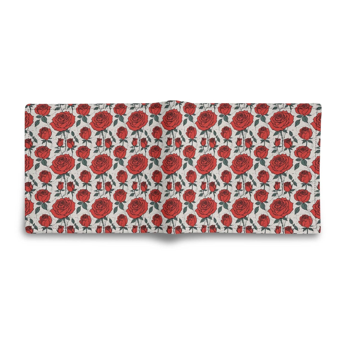 Red Roses Men's Leather Folded Wallet - DeRose Seasonal