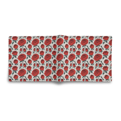Red Roses Men's Leather Folded Wallet - DeRose Seasonal