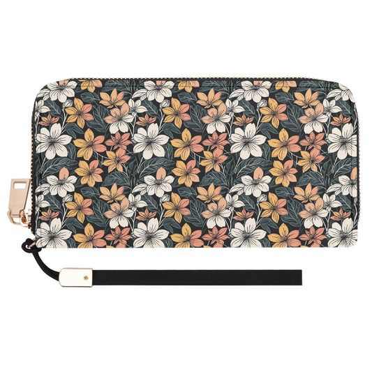 Field of Flowers Women's Leather Zipper Wristlet Wallet - DeRose Seasonal