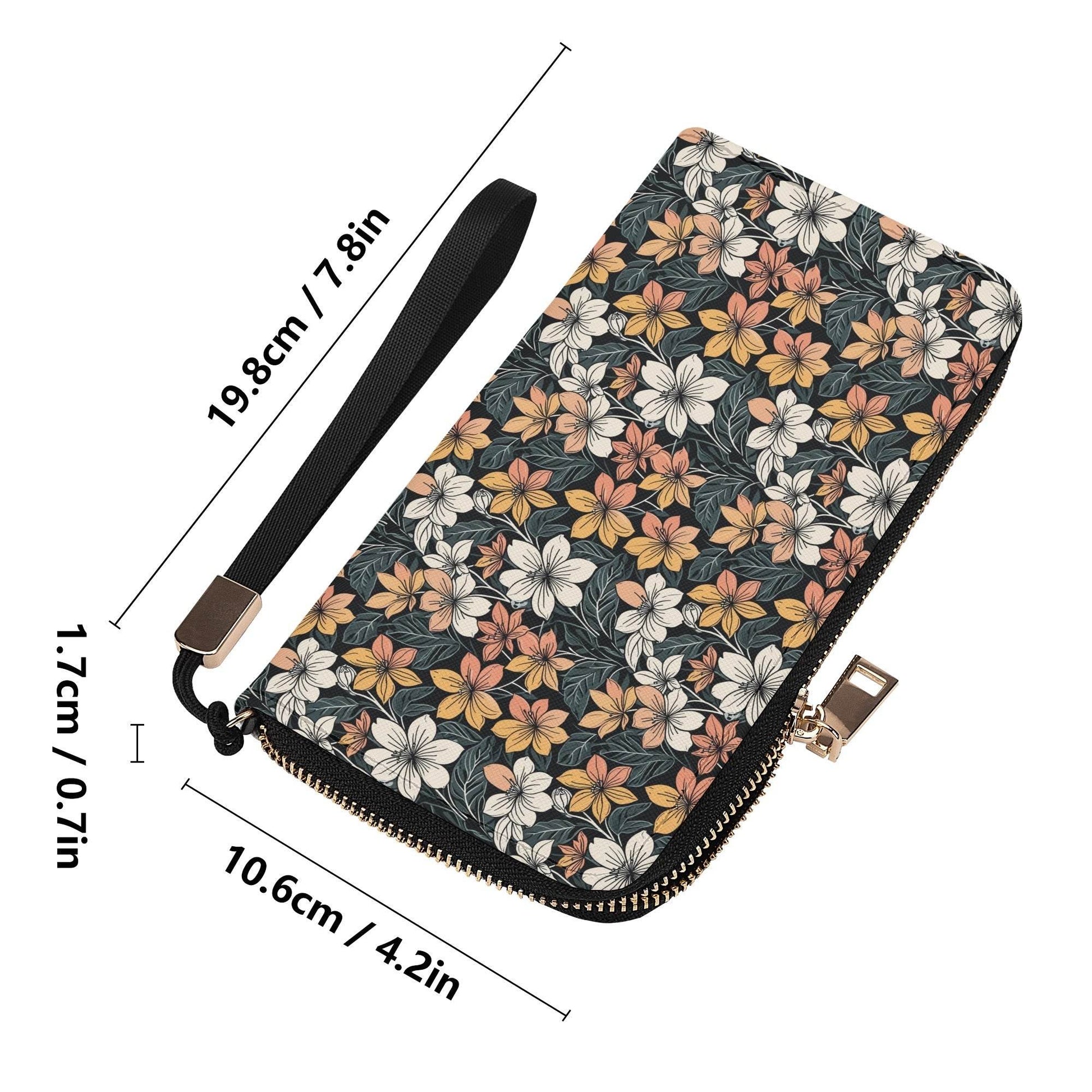Field of Flowers Women's Leather Zipper Wristlet Wallet - DeRose Seasonal