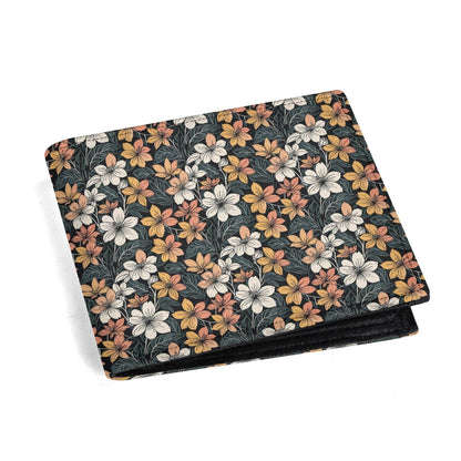 Field of Flowers Men's Leather Folded Wallet - DeRose Seasonal