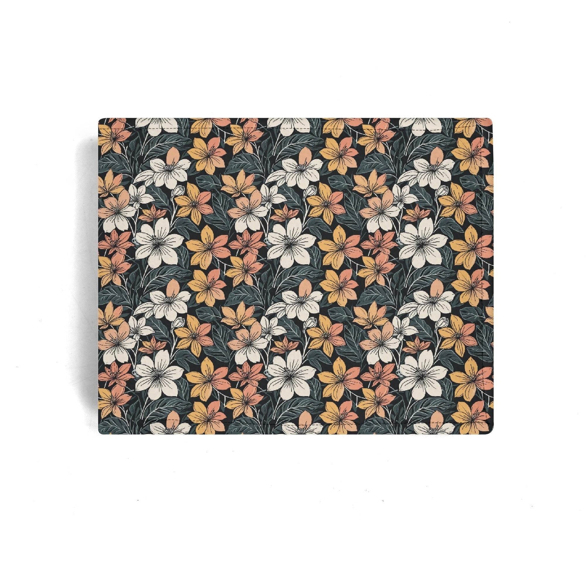Field of Flowers Men's Leather Folded Wallet - DeRose Seasonal