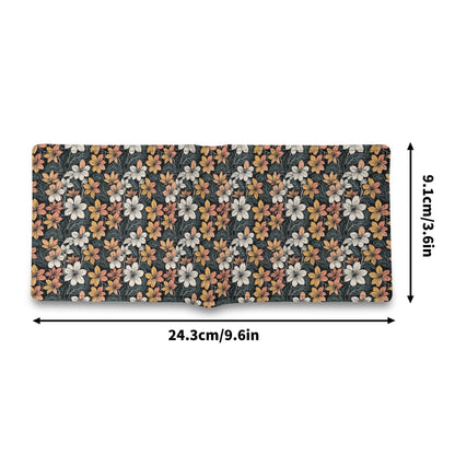 Field of Flowers Men's Leather Folded Wallet - DeRose Seasonal