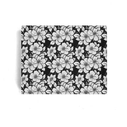 Black and White Floral Men's Leather Folded Wallet - DeRose Seasonal