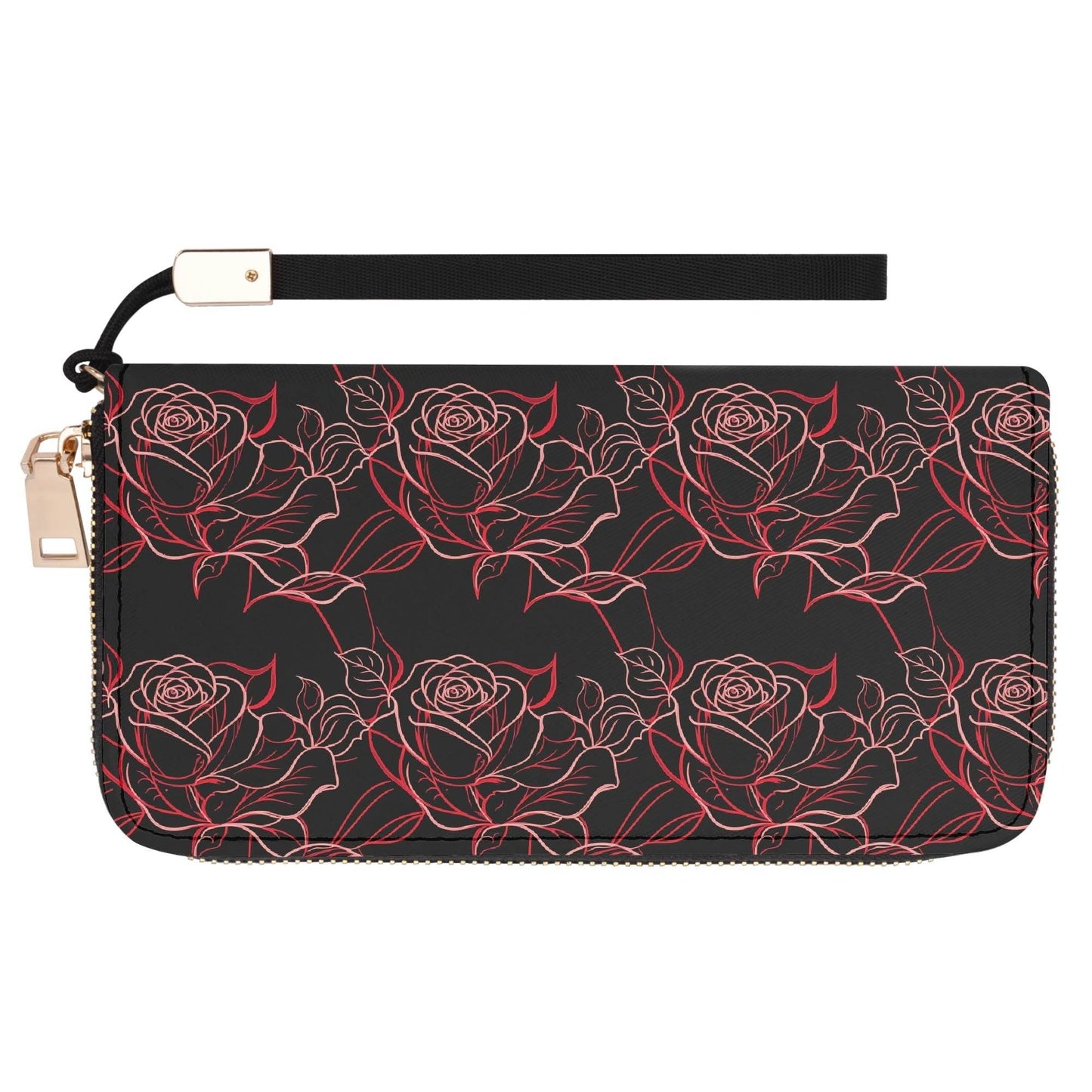 Red Light Rose Women's Leather Zipper Wristlet Wallet - DeRose Seasonal