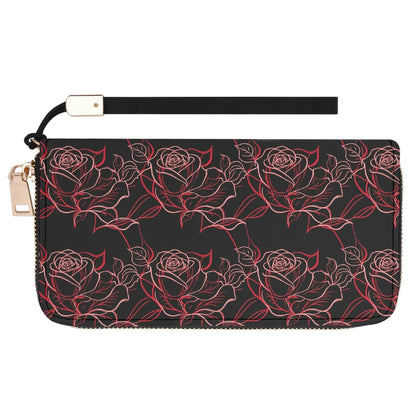 Red Light Rose Women's Leather Zipper Wristlet Wallet - DeRose Seasonal
