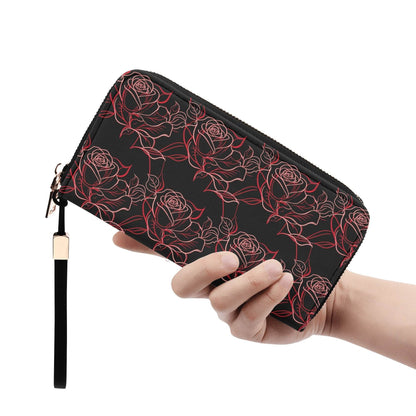 Red Light Rose Women's Leather Zipper Wristlet Wallet - DeRose Seasonal