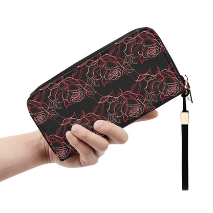 Red Light Rose Women's Leather Zipper Wristlet Wallet - DeRose Seasonal