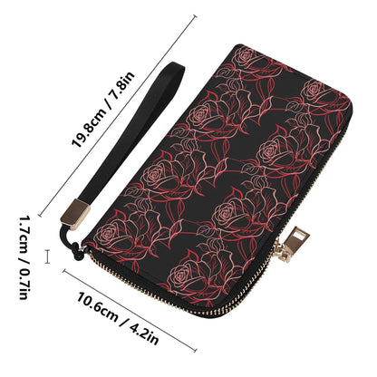 Red Light Rose Women's Leather Zipper Wristlet Wallet - DeRose Seasonal