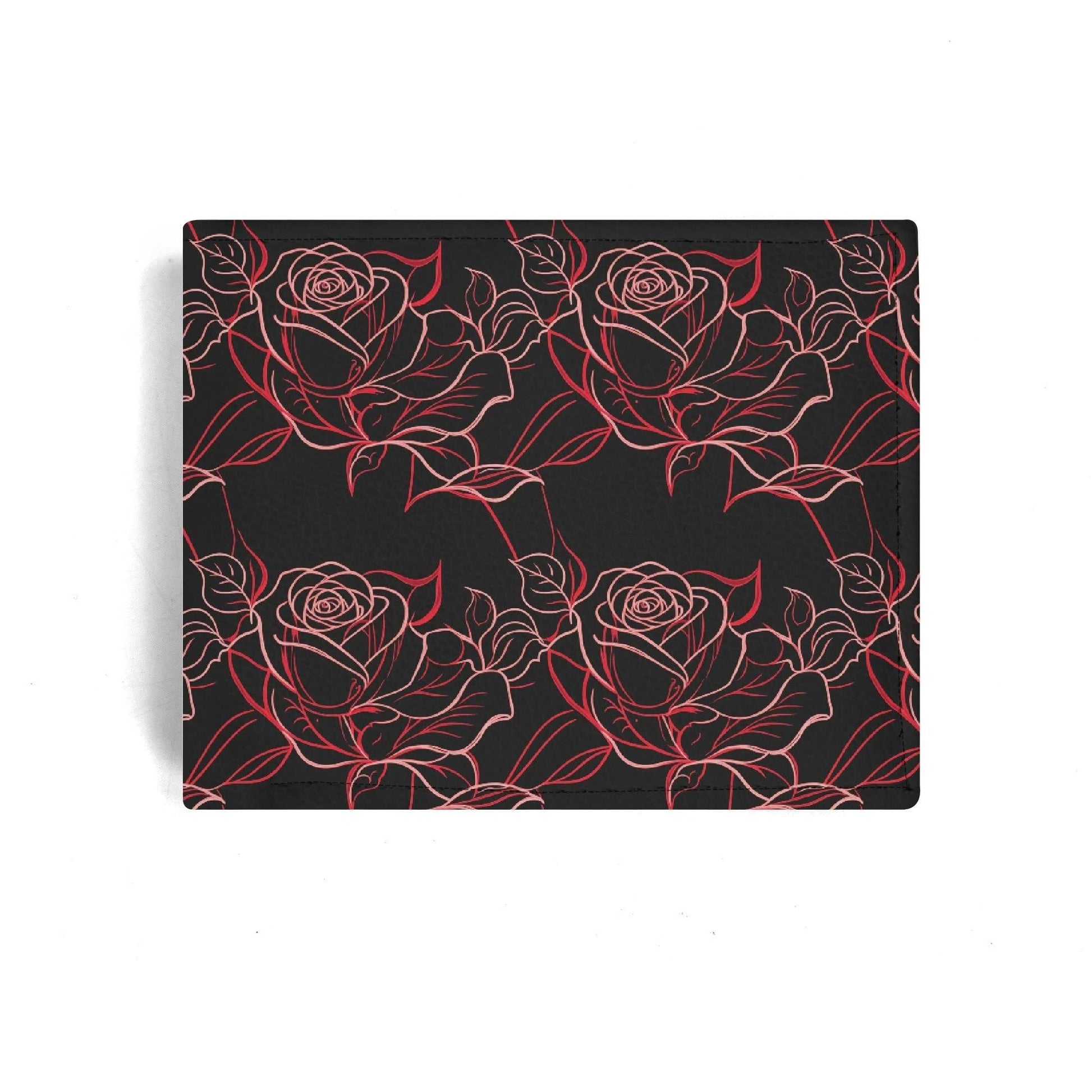 Red Light Rose Men's Leather Folded Wallet - DeRose Seasonal