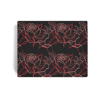 Red Light Rose Men's Leather Folded Wallet - DeRose Seasonal