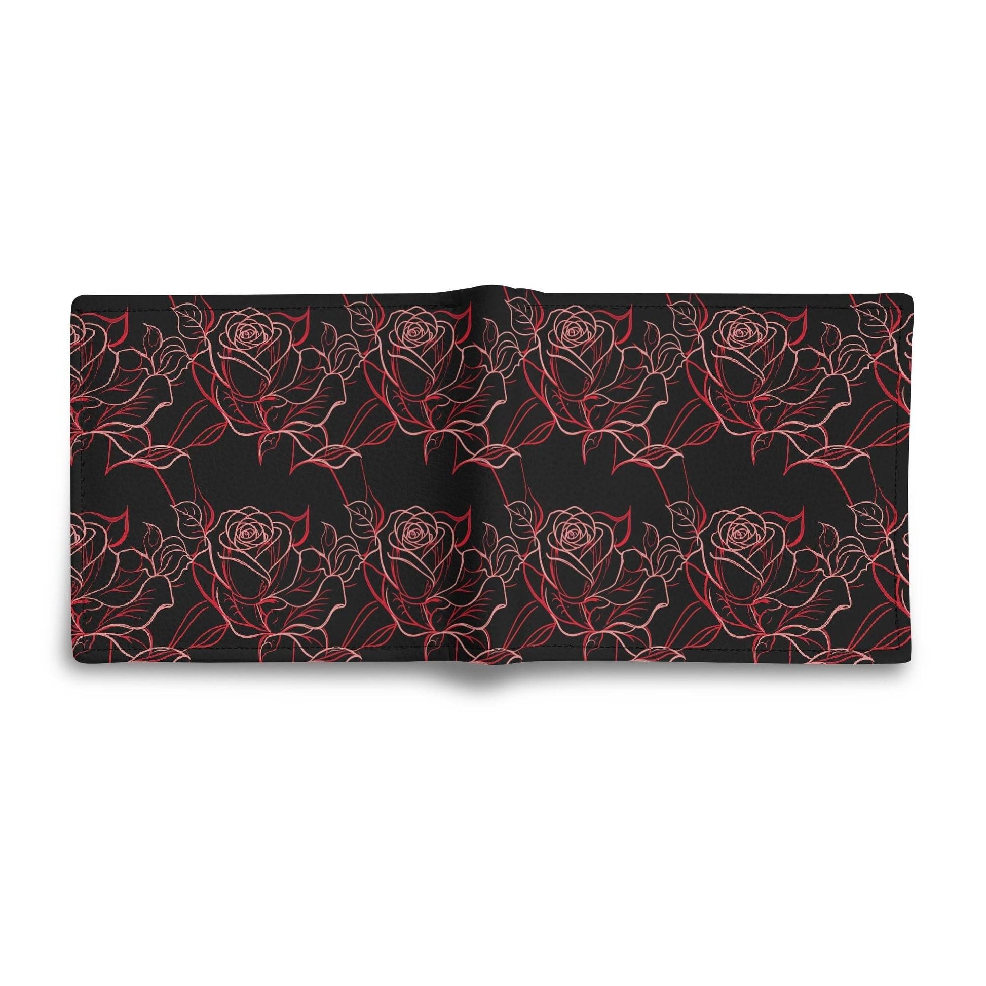 Red Light Rose Men's Leather Folded Wallet - DeRose Seasonal