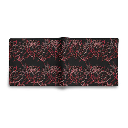 Red Light Rose Men's Leather Folded Wallet - DeRose Seasonal
