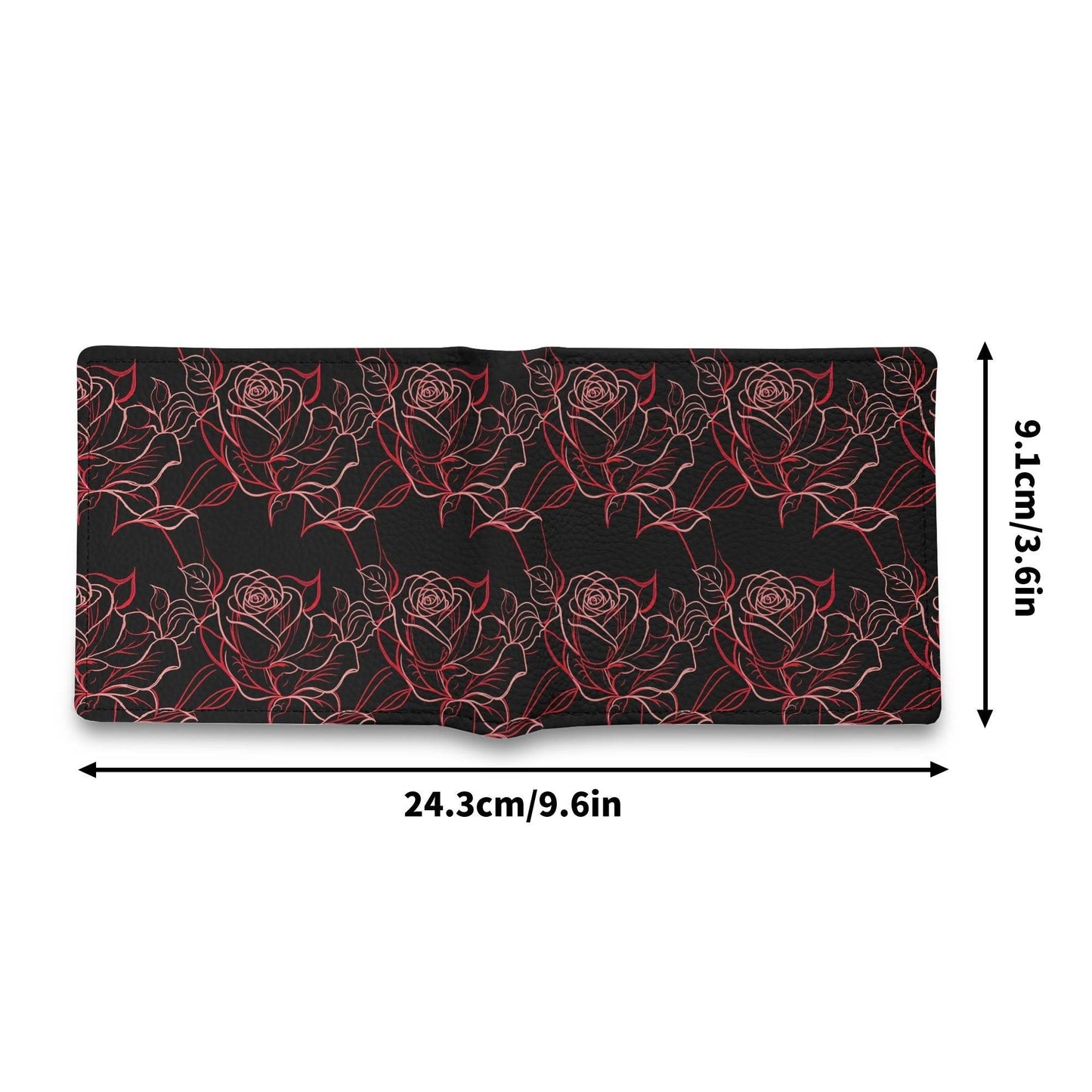 Red Light Rose Men's Leather Folded Wallet - DeRose Seasonal
